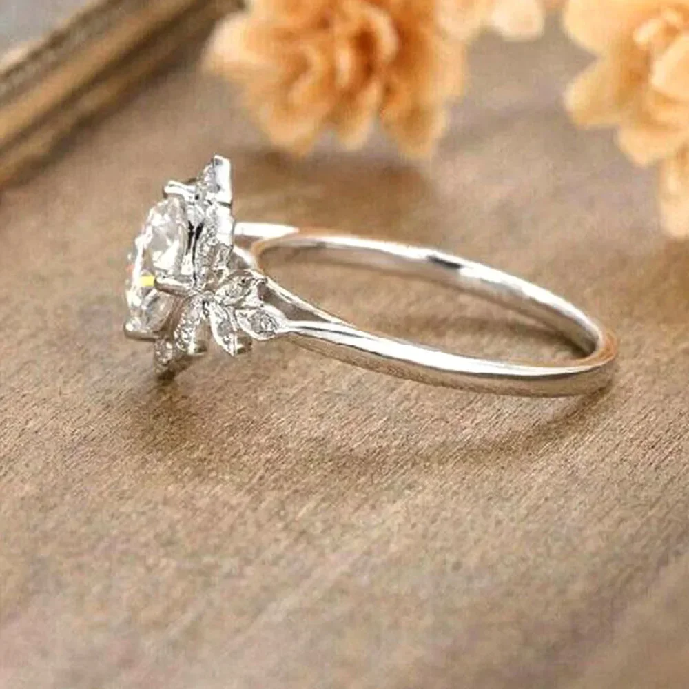 2024 шикарные кольца с цветочным дизайном и кубическим цирконием женские для