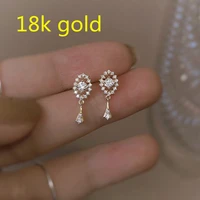 fashion exquisite gold fashionable crystal ladies pendant small earrings tiny aaa zirconia stud earring korean earrings