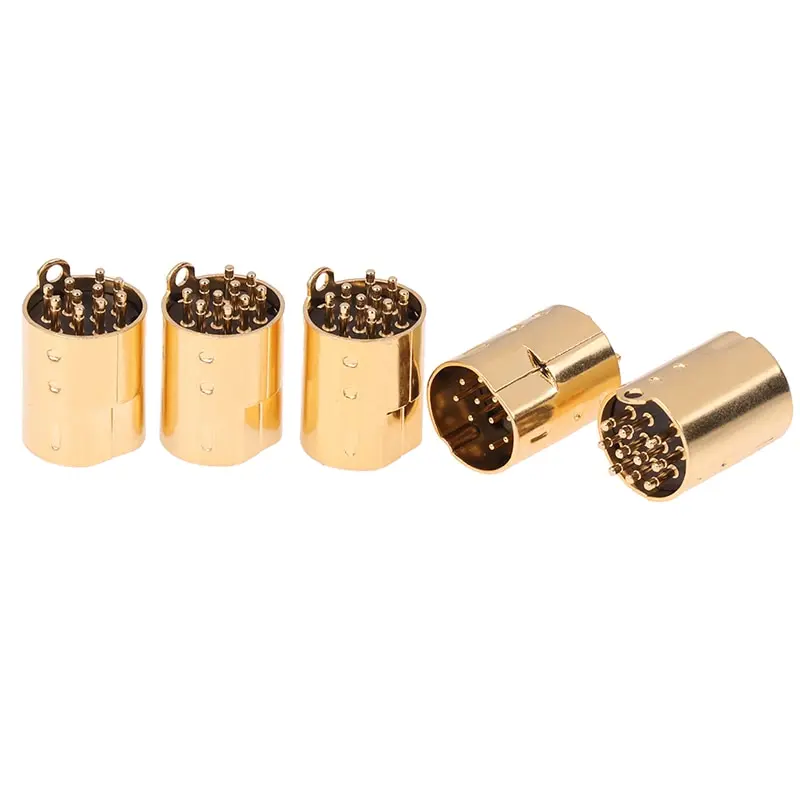 

5Pcs Mini Din 10 Pin Circular Connector Male Pcb Solder Through Holes Vertical Machined Terminals Gold Plated Connector Terminal
