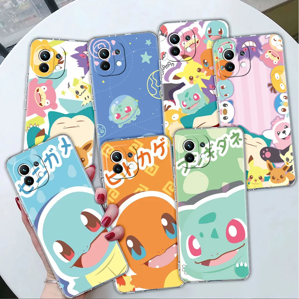 

Case For Xiaomi Poco X3 NFC 11T Pro 11 Lite 10T 12 9T 13 X5 X4 F3 M5 M3 F1 12T Clear Silicone Phone Cover Cute Pokemon EEvee