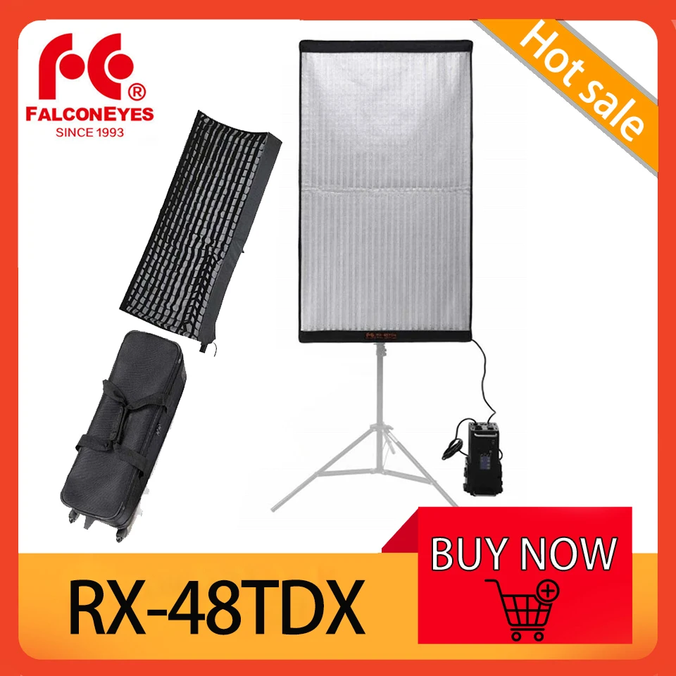 

Falcon eyes RX-48TDX LED Light 300W Portable 2.4GHz 9 Effects Roll-able Video Lighting for Broadcast Shooting