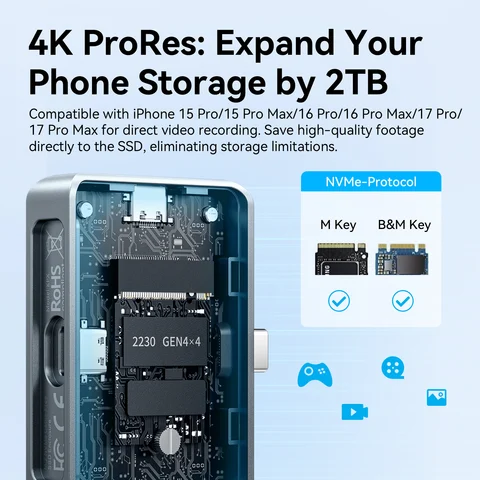 Корпус Vention 2230 M.2 NVMe SSD USB C