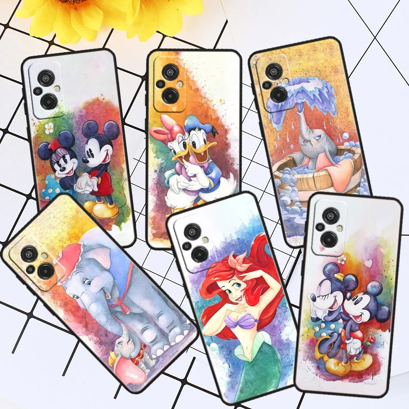 

Colorful Disney Mickey Phone Case For Xiaomi Redmi K60E K60 K50G K50 K40S K40 K20 S2 6A 6 5A 5 Pro Ultra Black Soft Cover