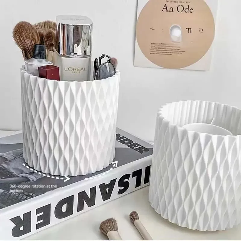 Вместительный вращающийся органайзер для кистей макияжа цветной туалетный