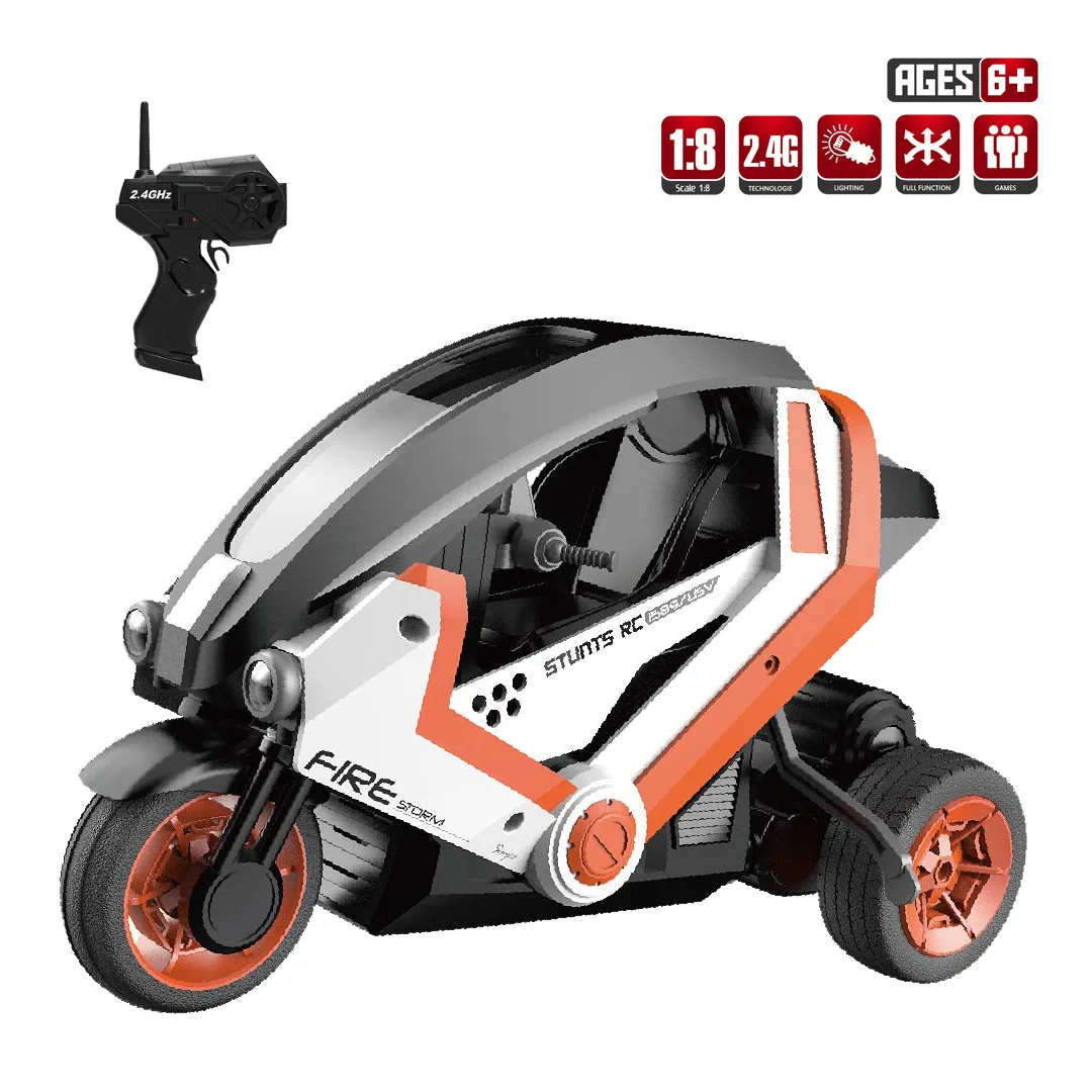 

1/8 RC Car 2.4G Rc Tricycle Toy Professional Fancy Stunt High-speed Drift Motorcycle Automatic Balance Racing Kids Toys Boys