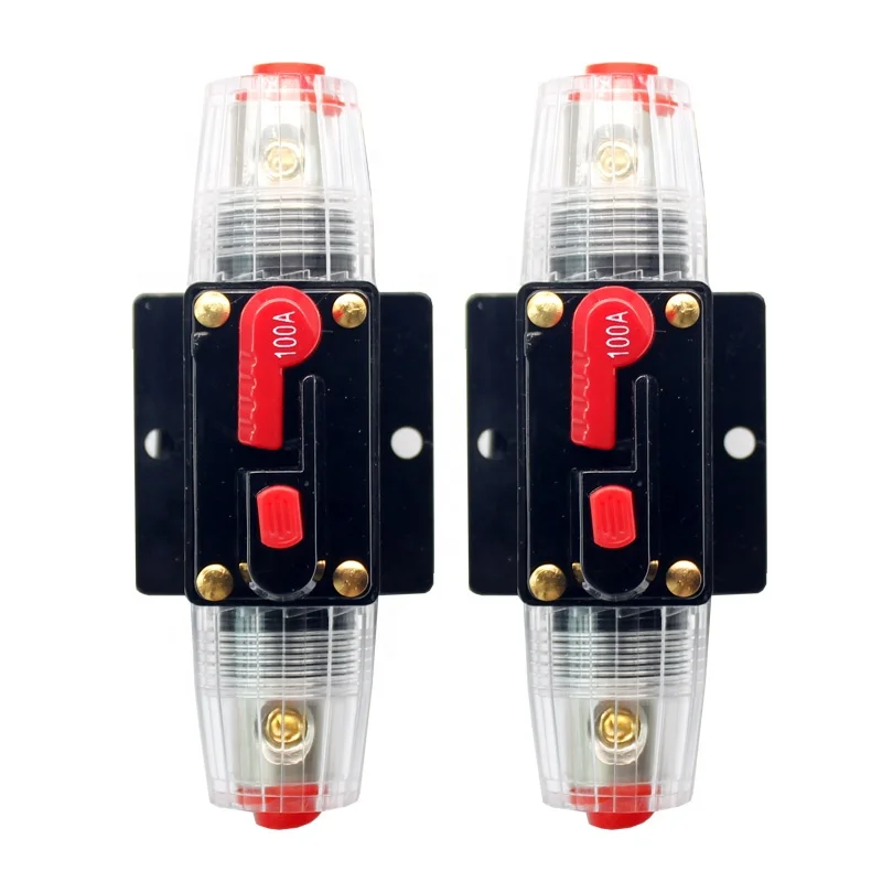 

1 pcs 100A 12V Car Truck Audio Modification Stereo Amplifier Circuit Breaker Automatic Reset Fuse Holder Switch