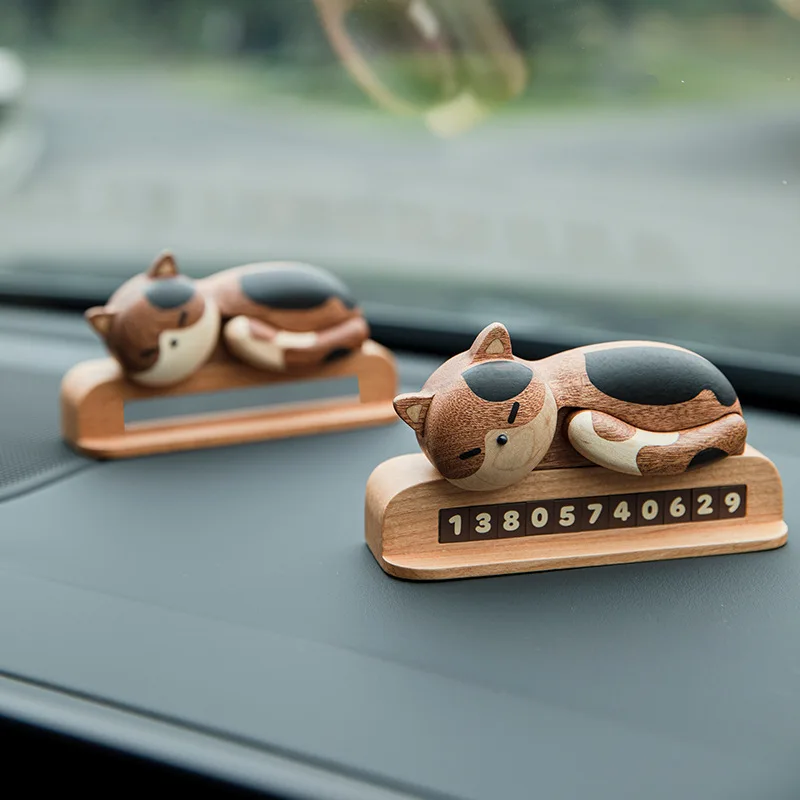 Миниатюрные украшения в виде кота временное оформление цельная древесина