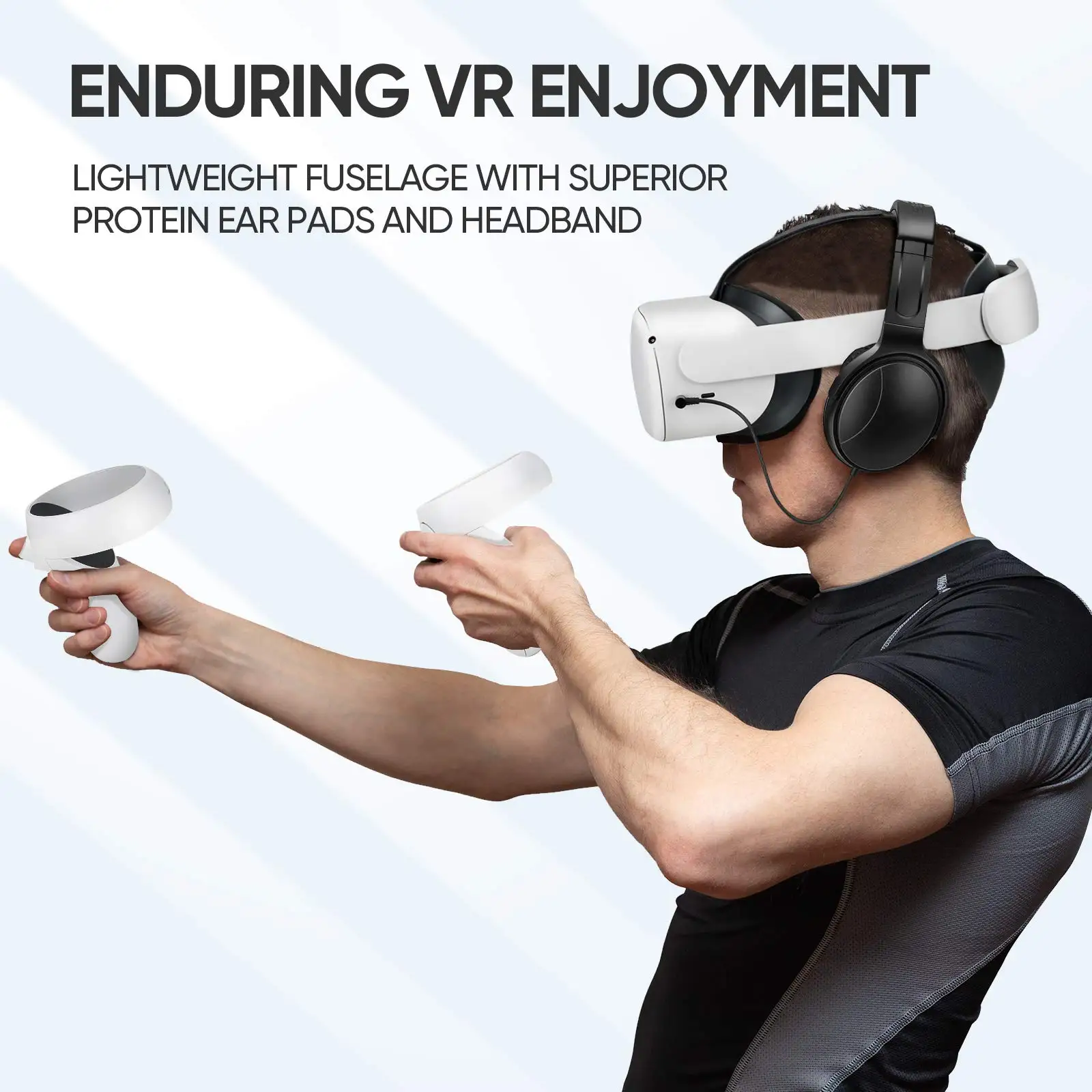 For Oculus Quest 2 VR Headset Earmuffs Noise Reduction Gaming Headphone Increase PC Games Immersion Meta Accessories |