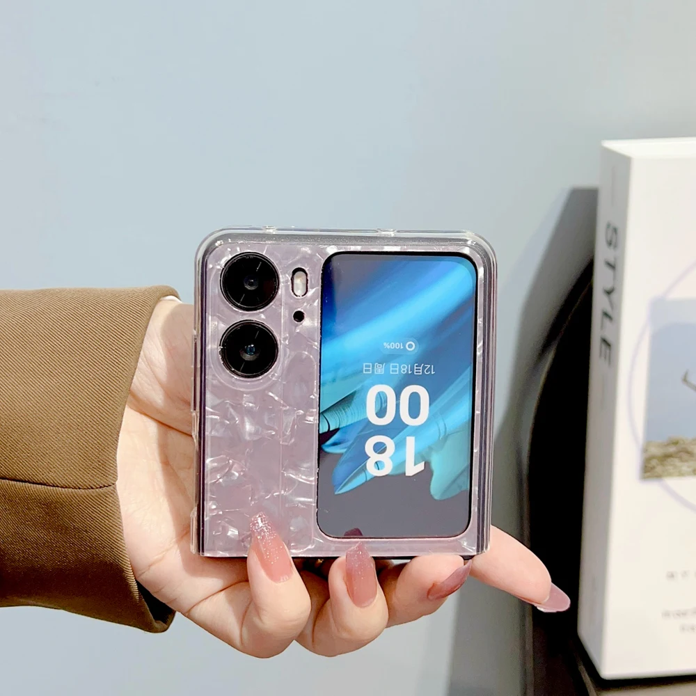 KEYSION Роскошный глянцевый чехол с ромбовидным узором для OPPO Find N2 Flip N3