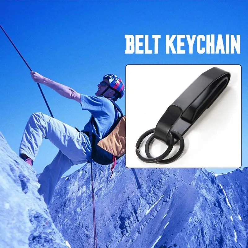 

New Outdoor EDC Tool Anti-lost Stainless Steel Detachable Keychain Waist Belt Clip Buckle Hanging Extreme Duty Key Ring Holder