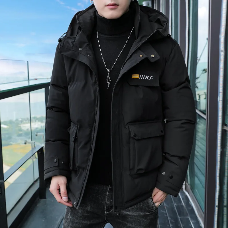 Winter new cotton-padded jacket men's short cotton-padded youth Korean version of loose casual hooded padded tide brand coat men