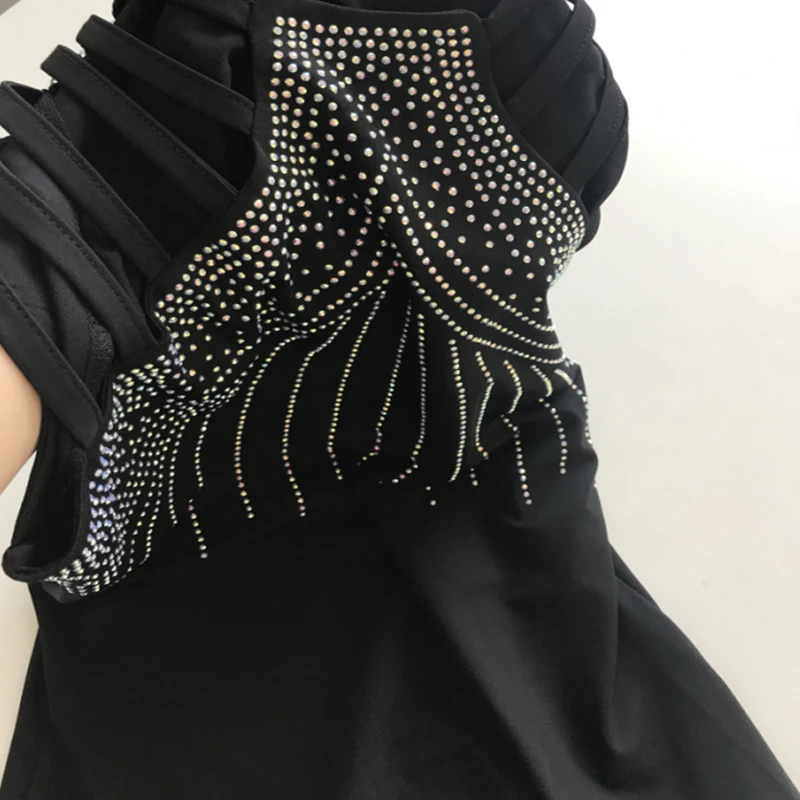 Новинка 2022 женский жилет с искусственными бриллиантами облегающий Модный