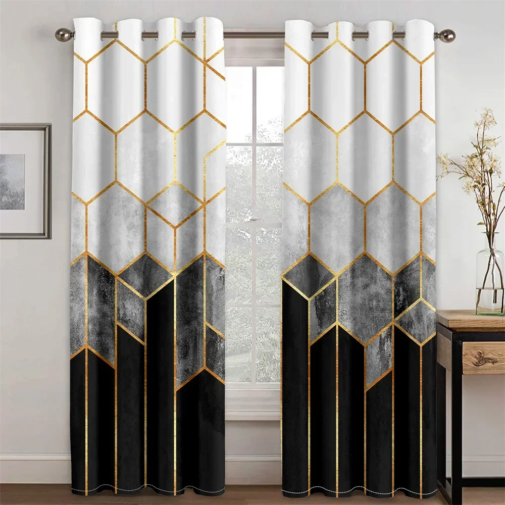 

Cheap Abstract Geometric Art Rhomboid Modern Thick Blackout Curtains for Living Room Bedroom Window Decor Free Shipping 2 Pieces