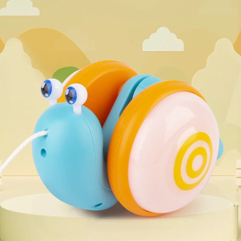 

Rope Walk Along Snail Pull Toy Baby Hand-pulling Rope Snail Luminous Cartoons Cute Electric Pet Car for Kids Baby Exercise Walk