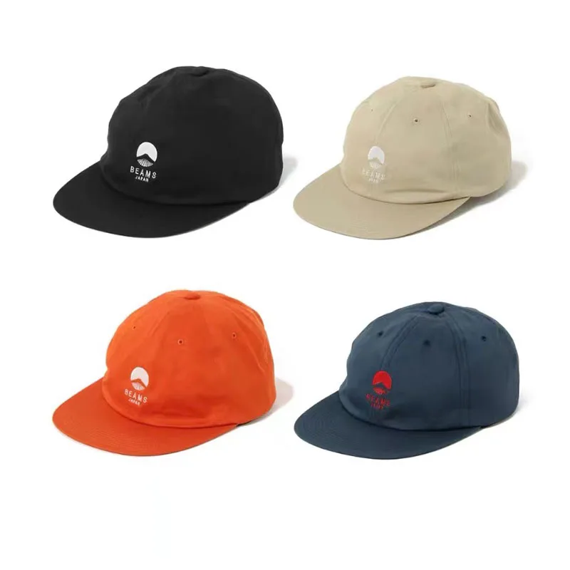 

Spring Summer BEAMS Japanese Fashion Brand Embroidery Baseball Cap Hasegawa Men's and Women's Flat Brimmed Visors