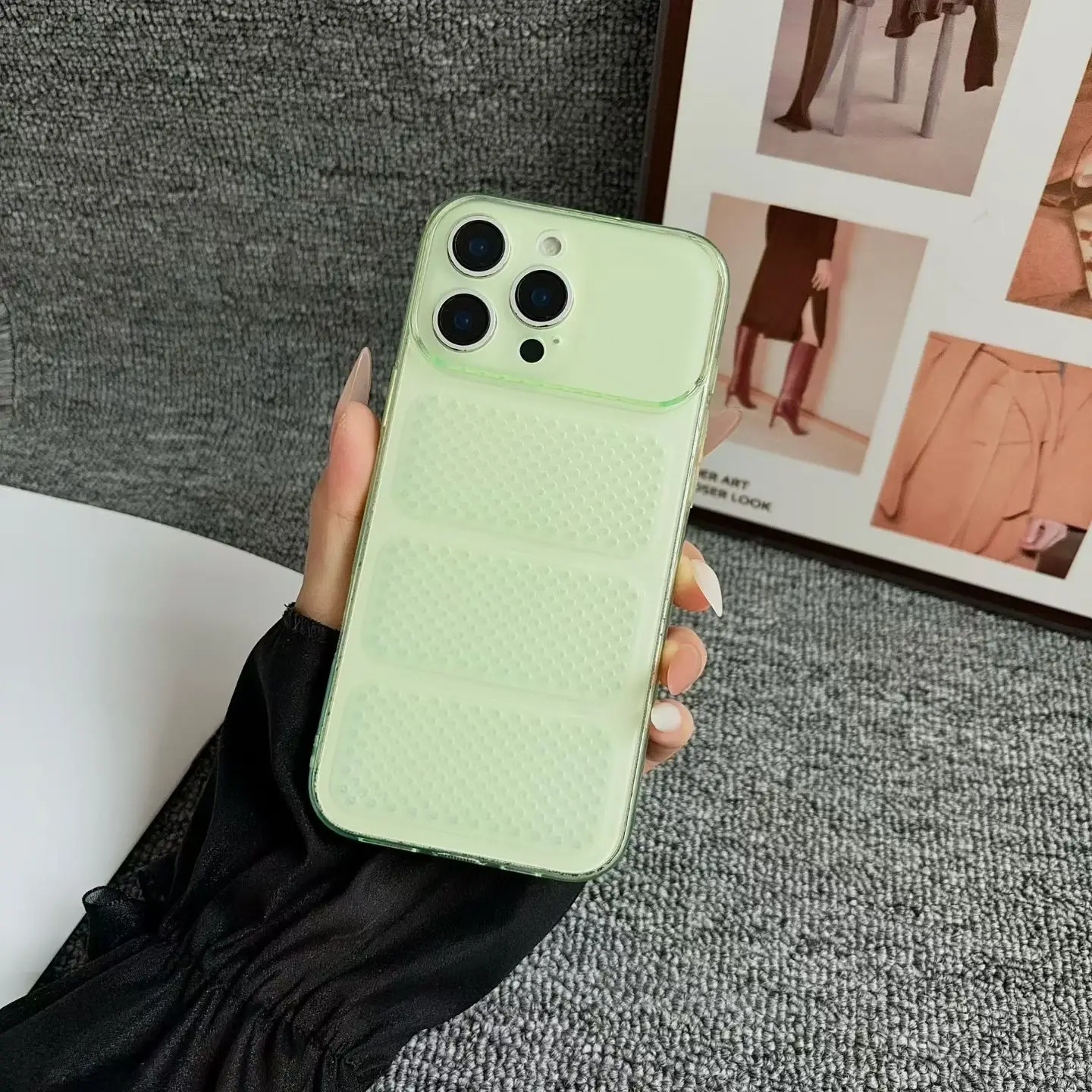 Ультратонкие чехлы для iPhone 15, 16, 17 Pro Max с охлаждением и рассеиванием тепла, сетчатые, дышащие, из мягкого TPU, в конфетных цветах (art.: 3920dc698942e) - 3920dc698942e