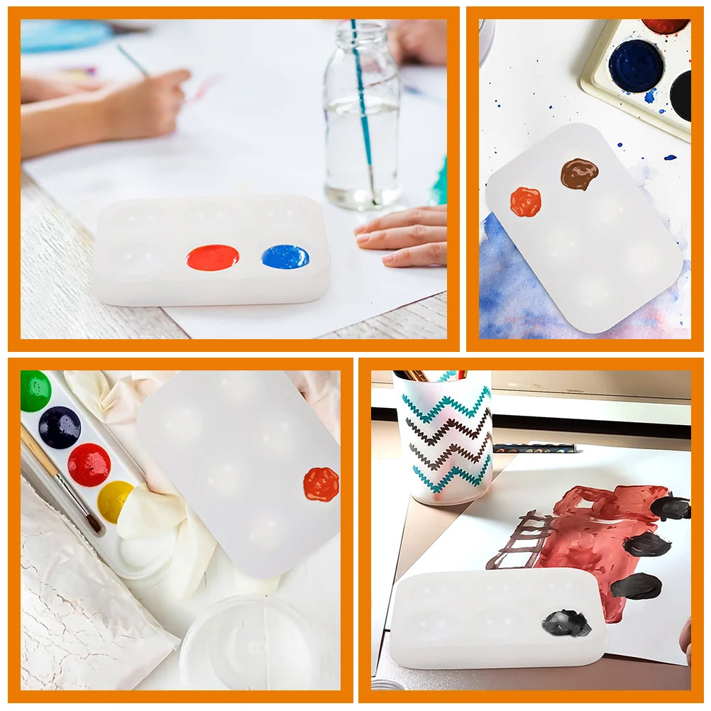 2 шт. силиконовая палитра с шестью отверстиями легко чистящиеся акриловые