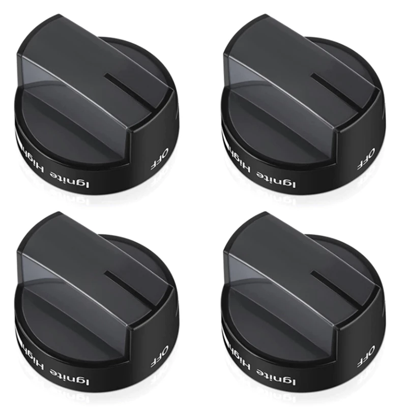 

4X W10339442 Stove Knob, Cooktop Surface Burner Control Knobs Black Spare Parts WPW10339442 PS11753188