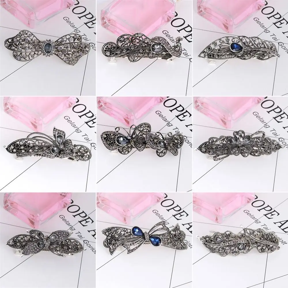 

Женская заколка для волос с кристаллами и цветами