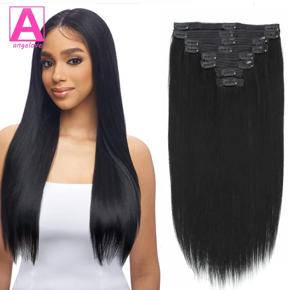 8 шт./комплект, пряди из натуральных человеческих волос, 22-26 дюймов