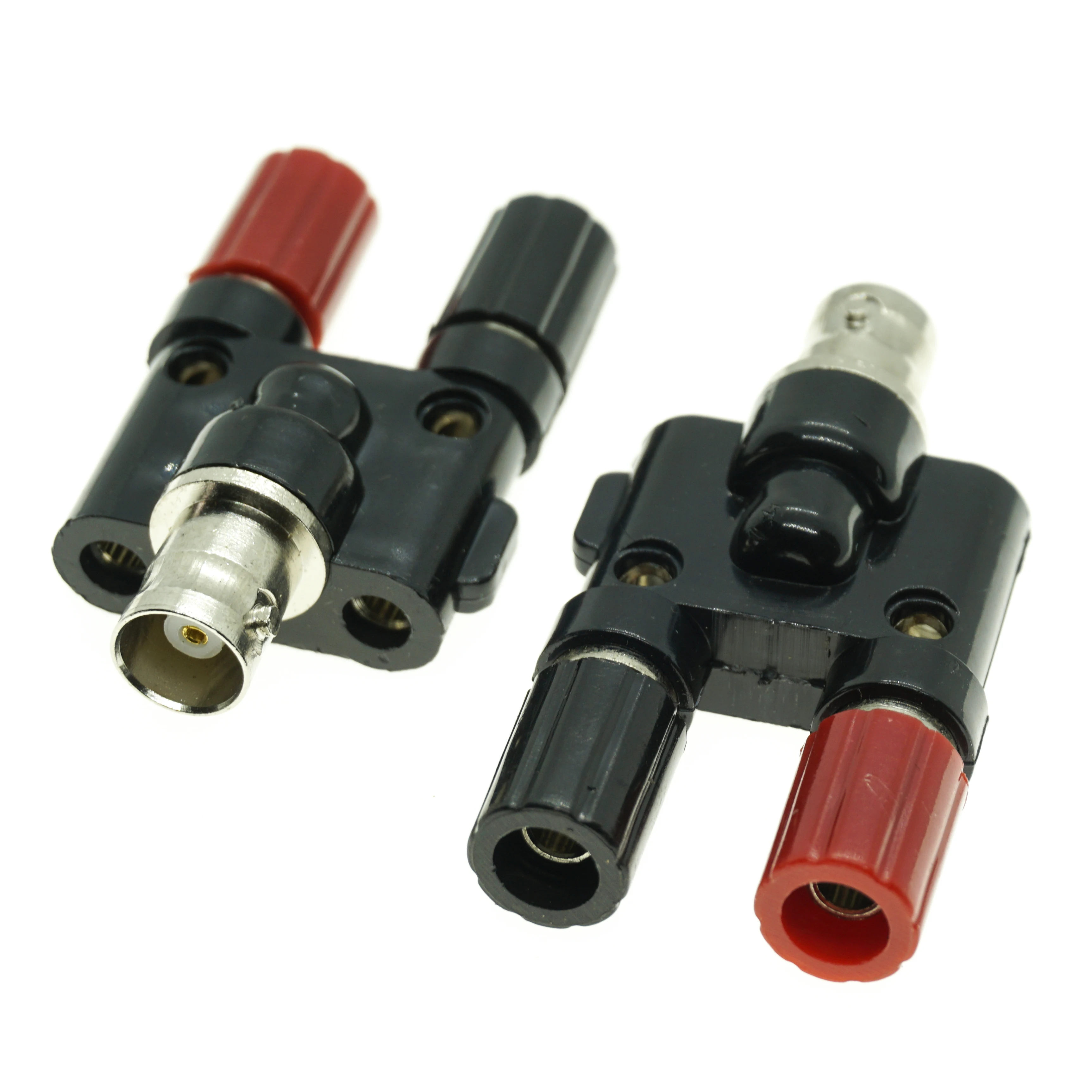 

BNC 3 Way Splitter Adapter Socket Metal+Plastic Y-Type BNC Female to Dual Banana Female JacK Audio Speaker Cable 4mm RF Adapter