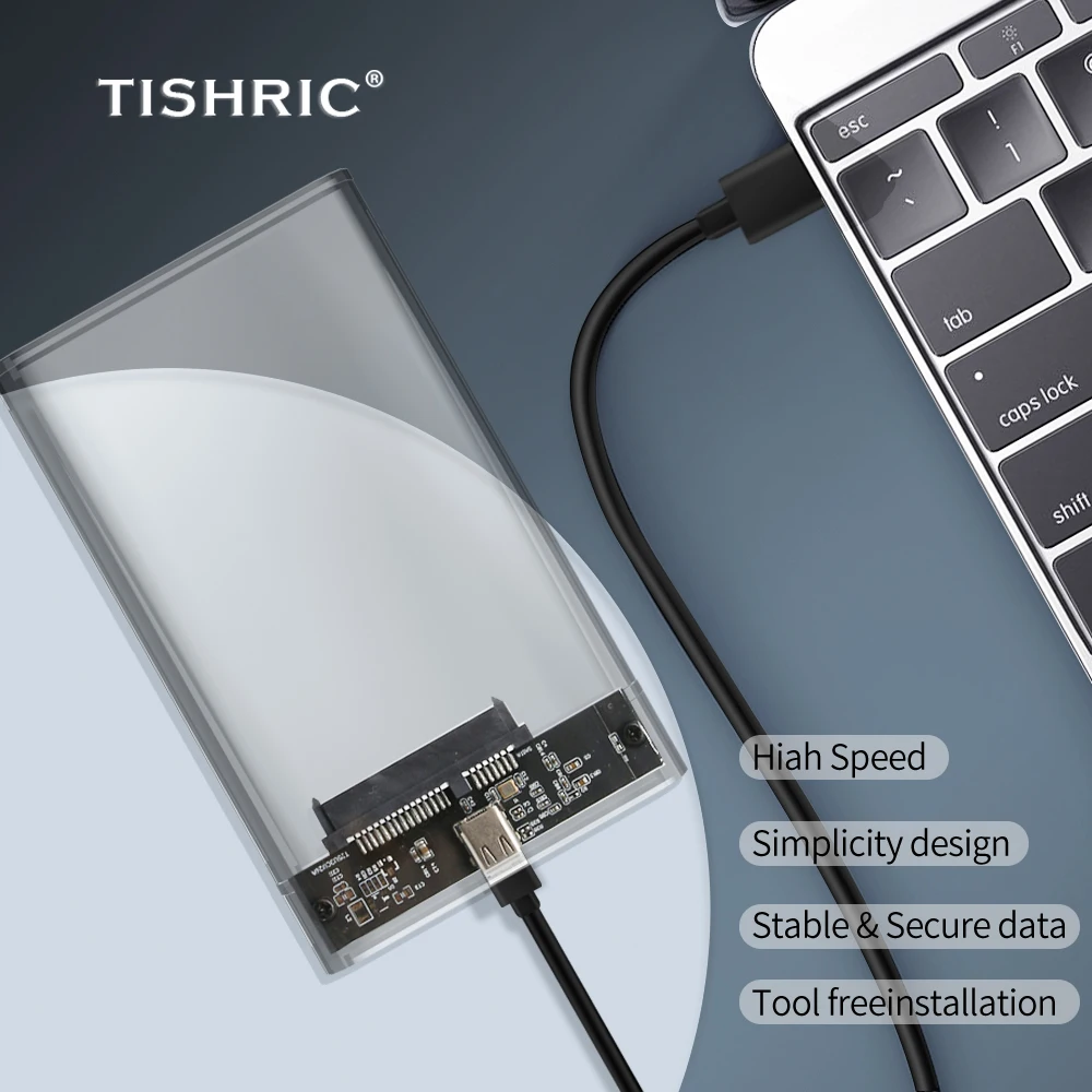 Чехол TISHRIC для внешнего жесткого диска 2 5 дюйма чехол SSD корпус 6 Гбит/с 10 ТБ SATA на USB