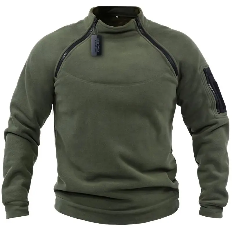 

Men's Tactical Sweatshirt Spring New Hunting Jacket Warm Breathable Side Zipper Fleece Pullover Top sweatshirt
