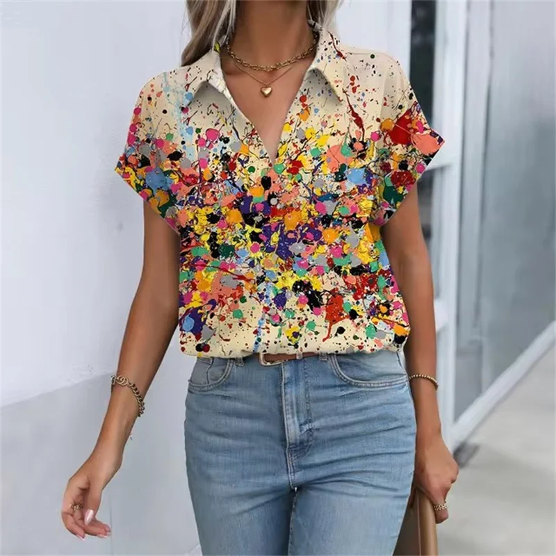 Рубашка женская с забавным 3D принтом Повседневная модная блузка в гавайском