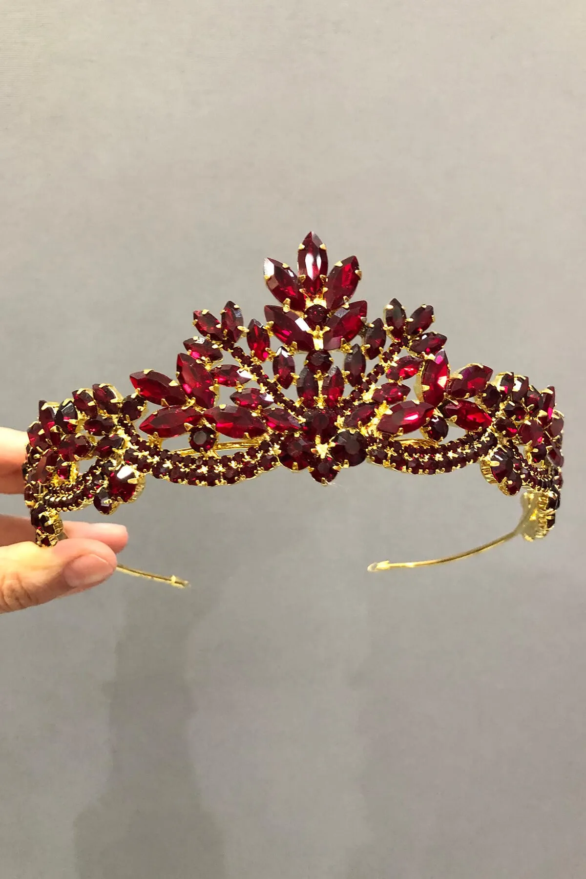 

Gold Embroidered Red Bridal Crown