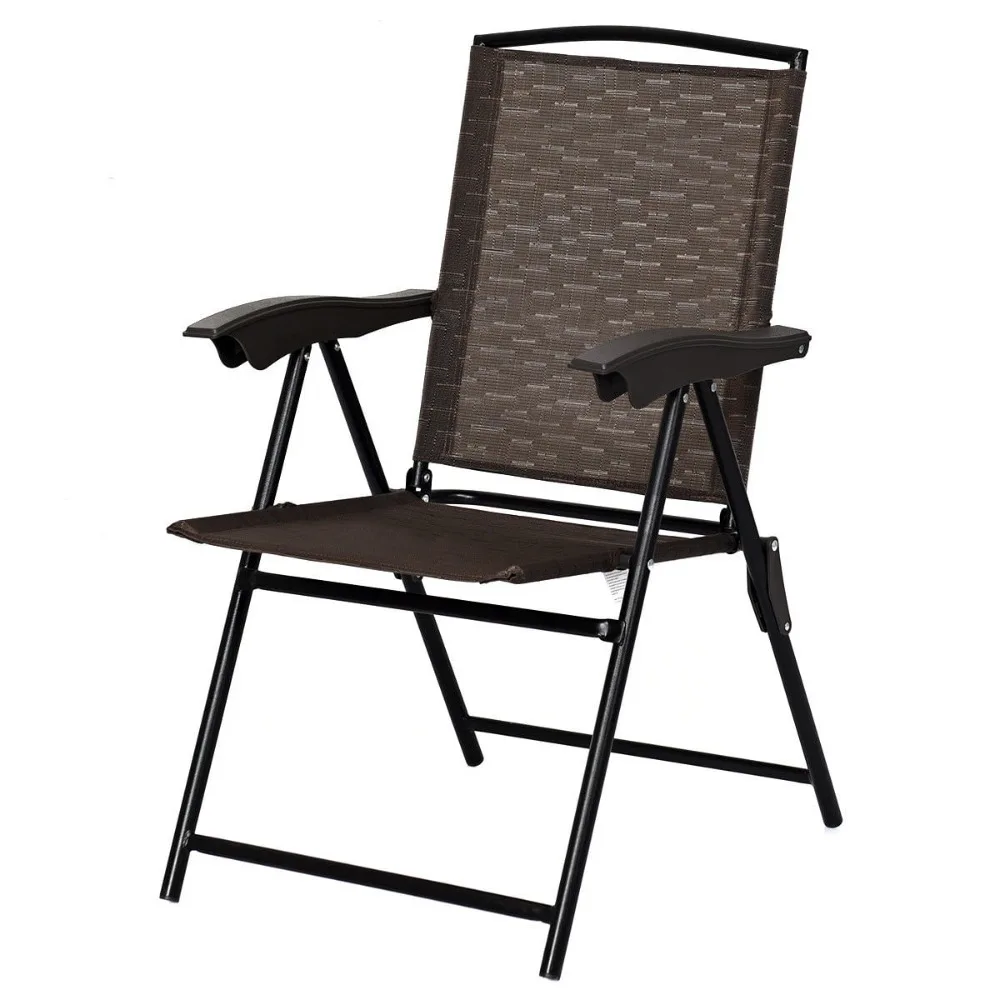 

Gymax Fashion 4PCS Adjustable Folding Fabric Chair Powder Coated Steel Tube Frame Indoor Outdoor