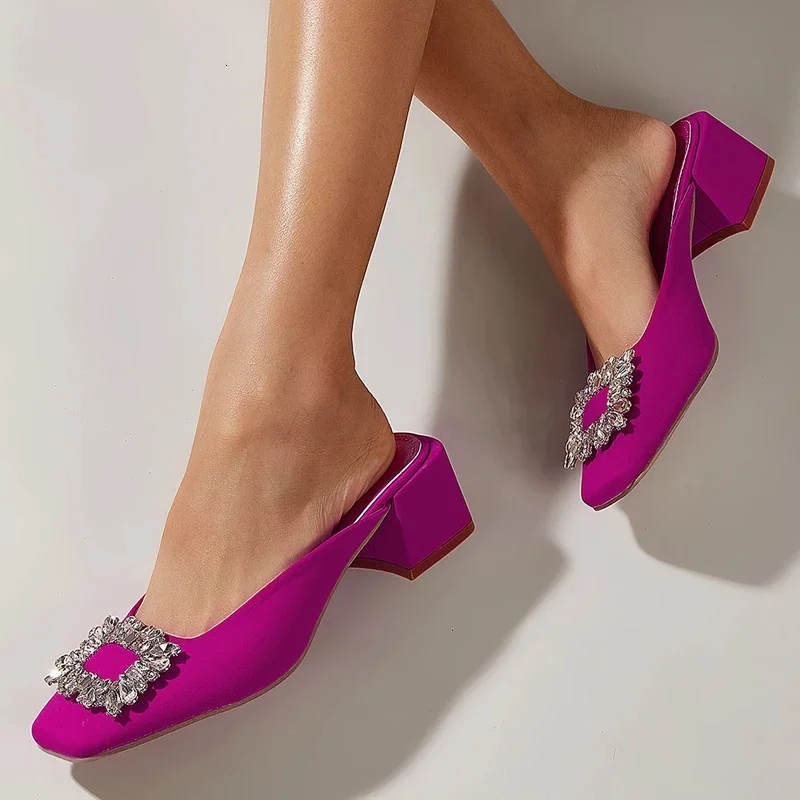 

Сандалии Muller женские на квадратном каблуке, босоножки с квадратным носком, из искусственной кожи, тапочки для взрослых, лето