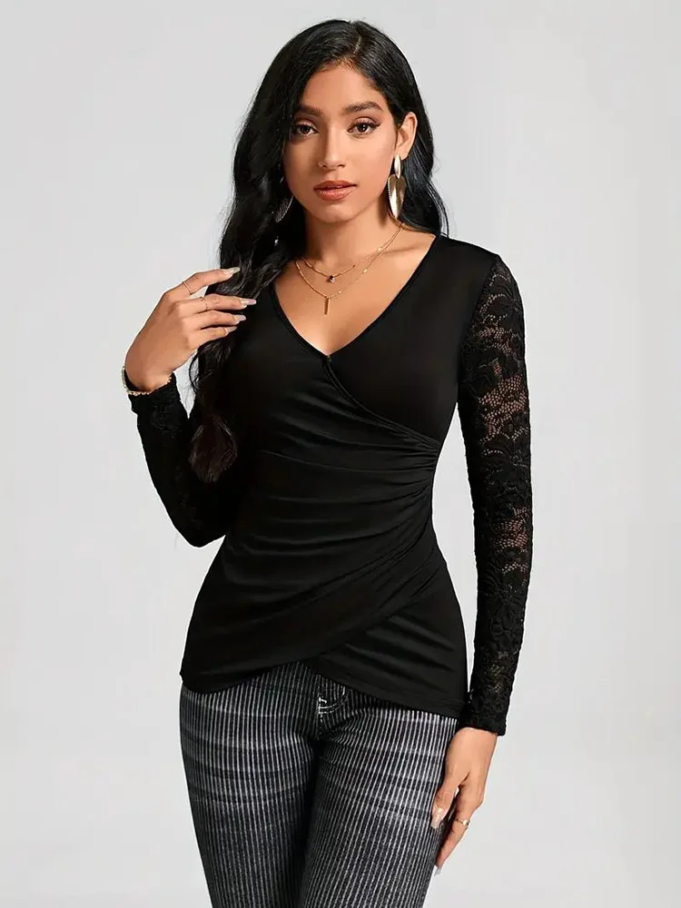 Mugen однотонная сексуальная футболка с полыми рукавами 2024 женская одежда на весну