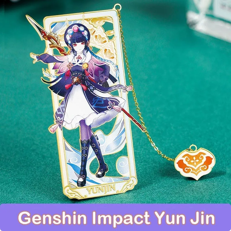 

Аниме Genshin Impact Yun Jin, косплей, металлические закладки, сувенир, ажурные кисточки, подвеска, Декор, коллекция, реквизит, рождественский подарок