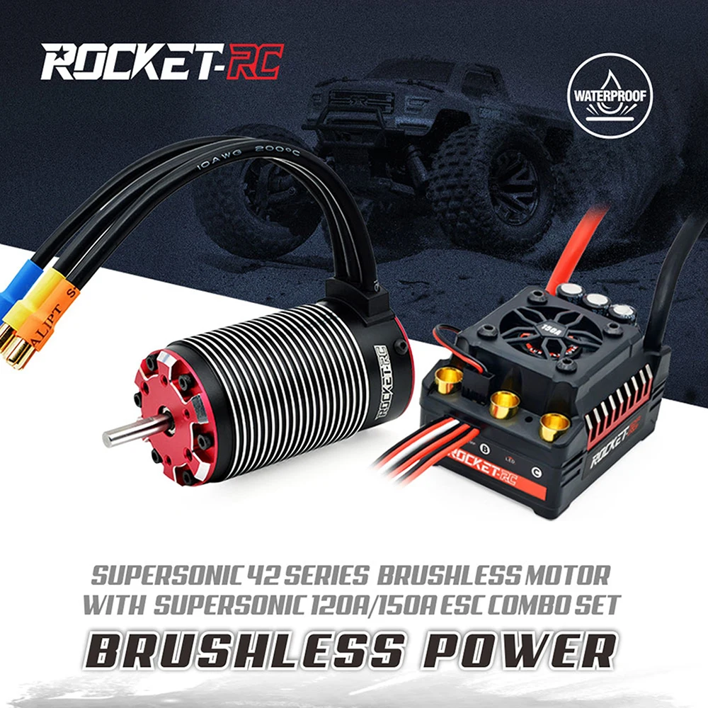 Бесщеточный двигатель Surpass Hobby Rocket-RC и ESC Combo 4268 4274 4282 4292 1/8 A 120A для 1/7 RC Car Truck Traxxas Wltoys