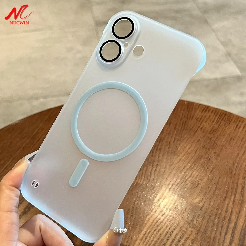 Безрамочный чехол для iPhone 16 Pro Max тонкий матовый Magsafe с тепловым излучением 11 12 13 14