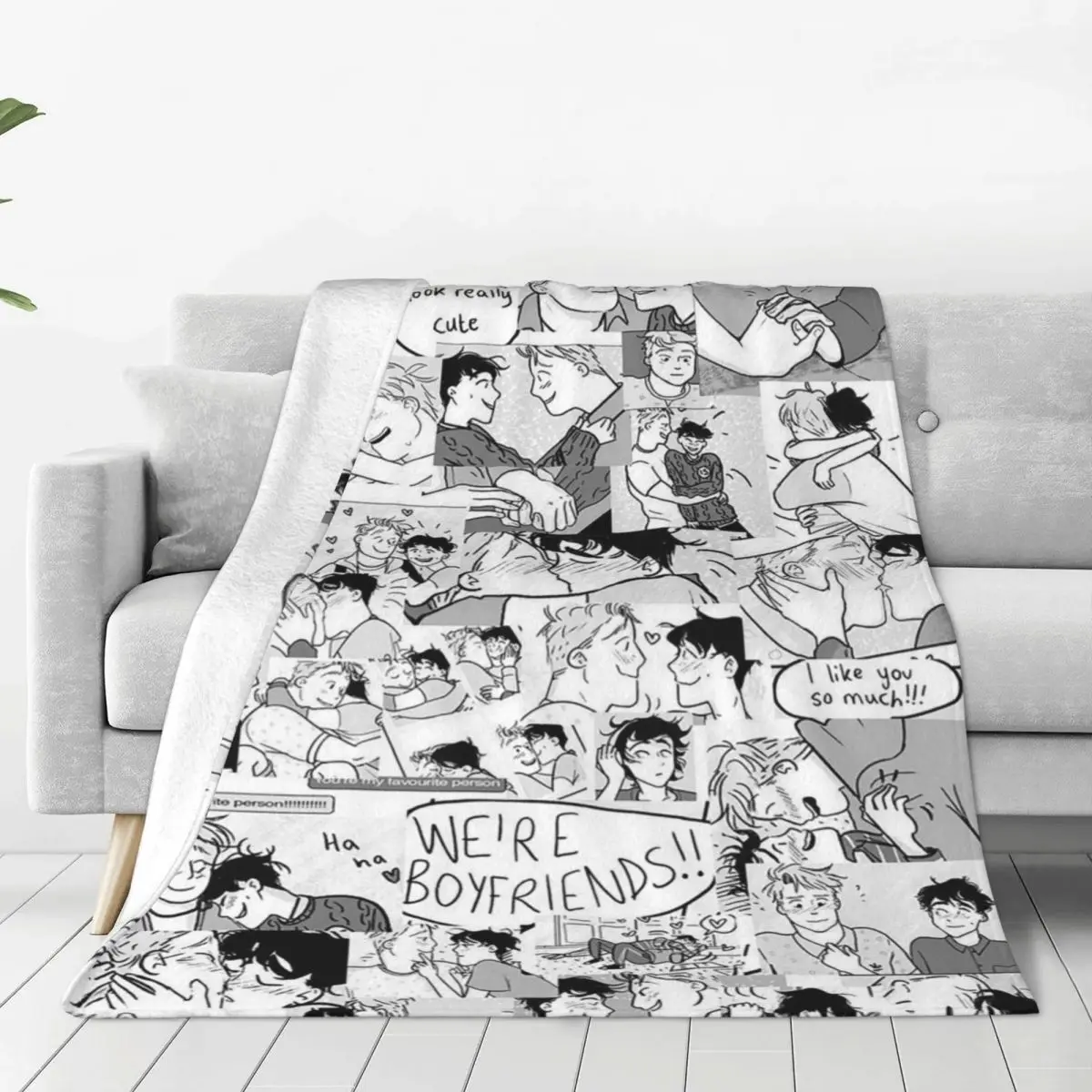 

Heartstopper Yaoi Blanket Summer Air Conditioning Nick Charlie Anime Lgbt Boy Love Soft Throw Blankets for Sofa Car Bedspread