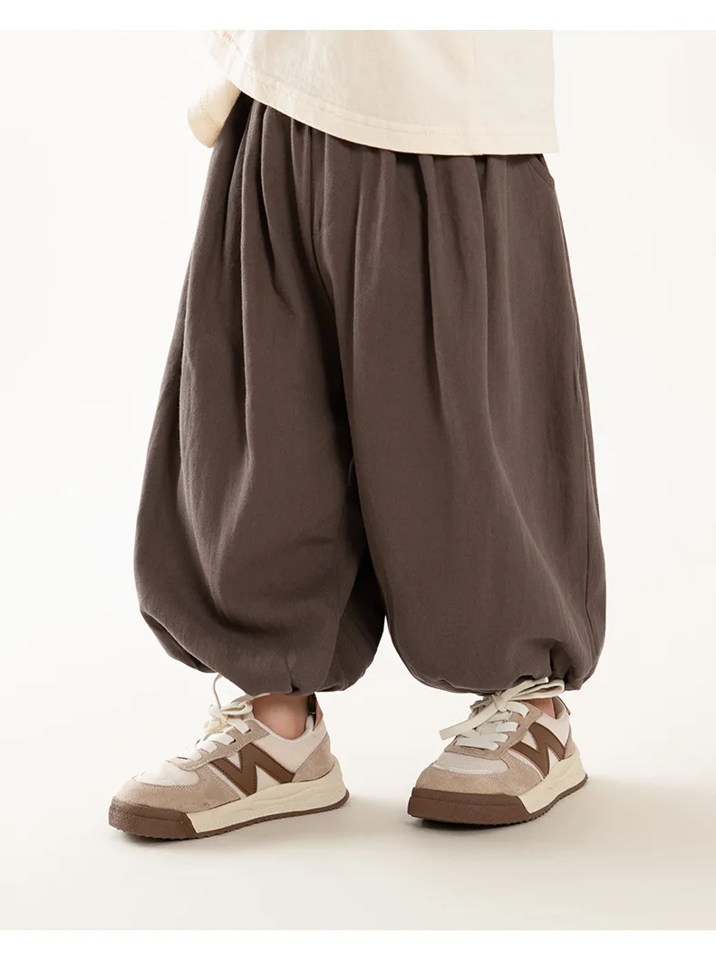 Новинка осени 2024 брюки-фонарики для мальчиков свободные брюки в Корейском стиле