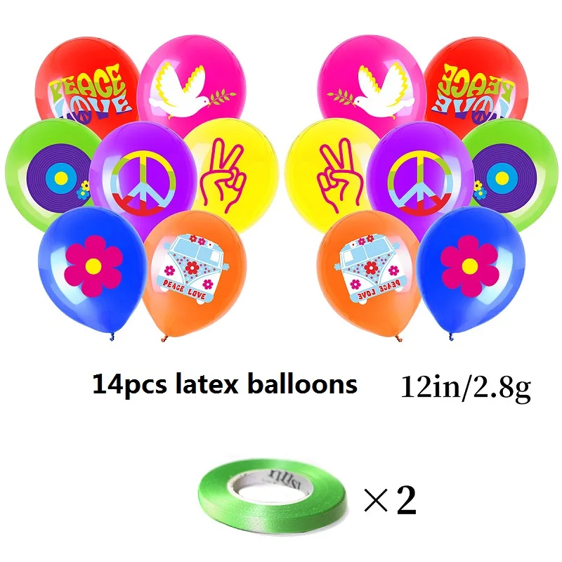 

Набор воздушных шаров "Хиппи", 14 шт., 12 дюймов