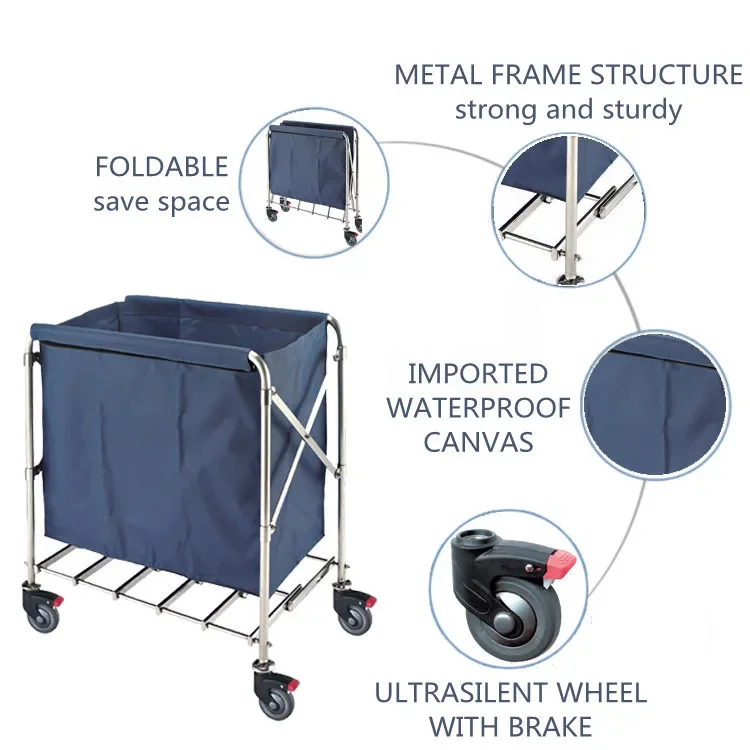 Тележка для стирки в отеле чистая складная тележка белья больничные тележки и