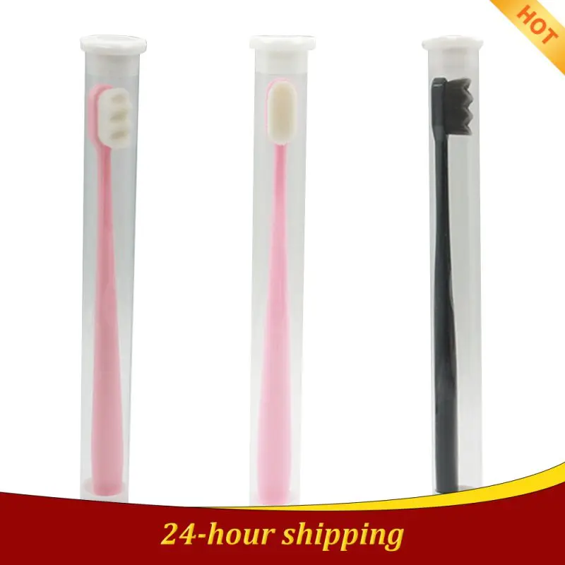 

1 ~ 20 шт. ультратонкая мягкая Экологически чистая зубная щетка, портативная, с футляром, зубная щетка из мягкого волокна Nano Oral