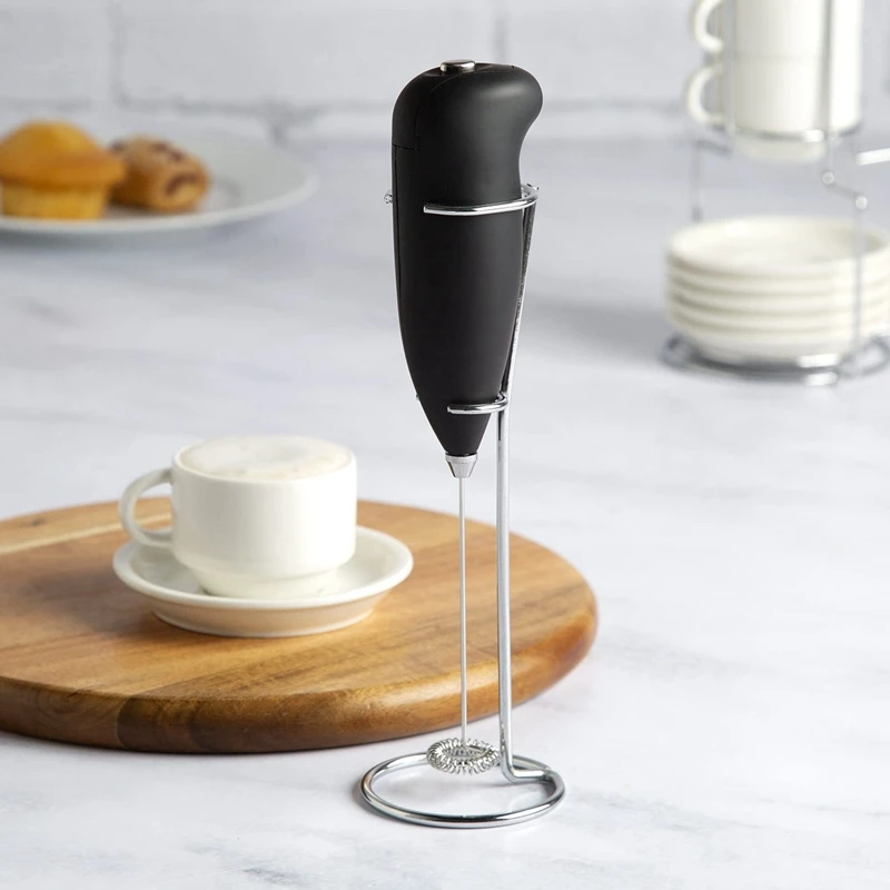 Milk Frother With Stand Handheld Whisk Drink Foamer Mini Ble