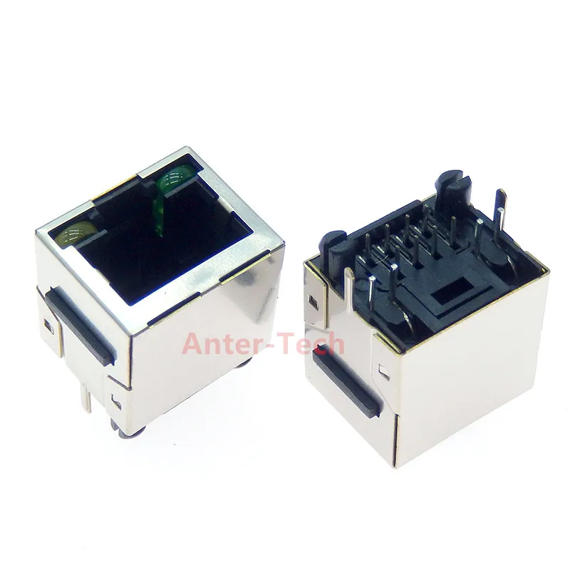 Медная Сетевая розетка RJ45/rj45 с подсветкой 8P8C PCB вертикальный контакт