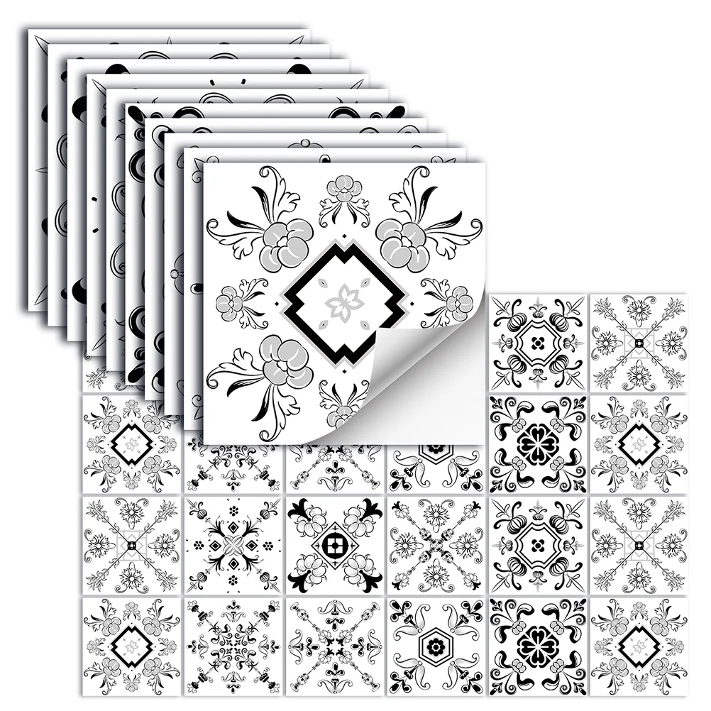 

Tile Sticker Wall Stickers Home Adhesive Decals Decorative Decor Kitchen Removable Furniture Peel Stick Bathroom Ornament Self