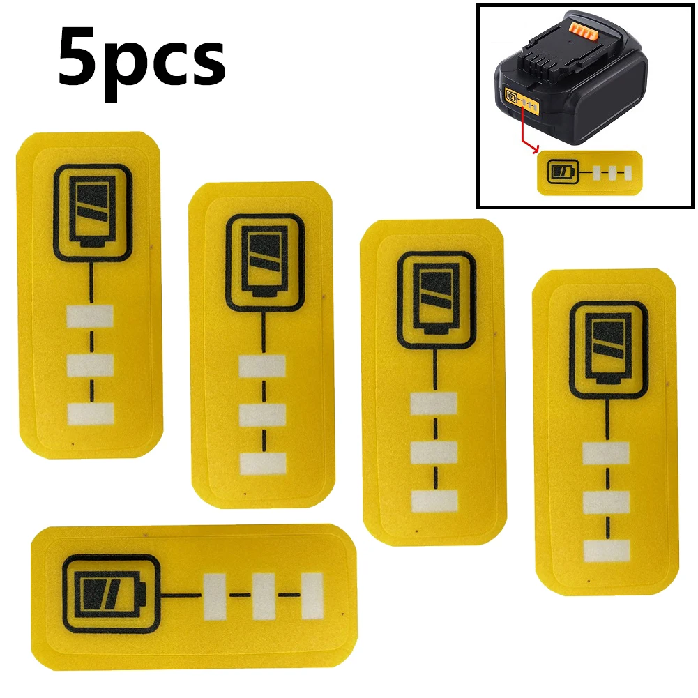 

5PCS DCB200 Battery Capacity LED Key Sticker Label For De-Walt 18V 14.4V Lithium Battery DCB140 DCB182