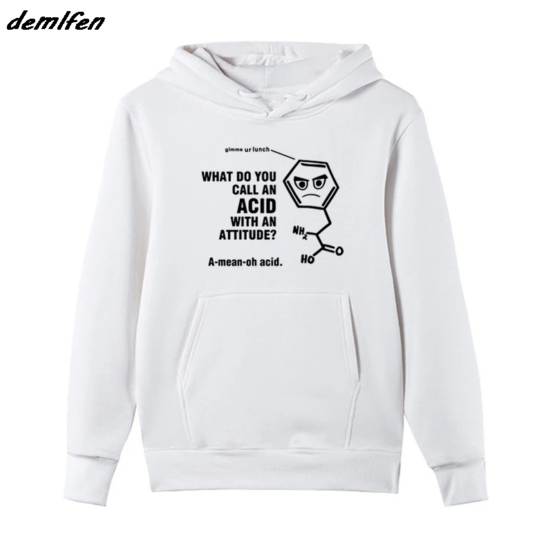 

Spring Autumn Casual Men Hoody Sweatshirt What Do You Call An Acid With Attitude Funny Chemistry Hoodies Hip Hop Jacket Coat