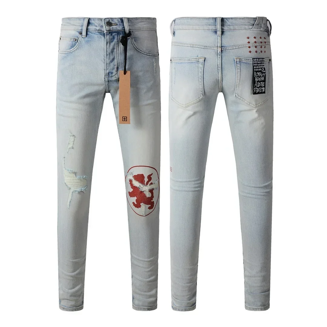 Новая мода KSUBI Cross Jeans Мужские американские светло-голубые трендовые эластичные