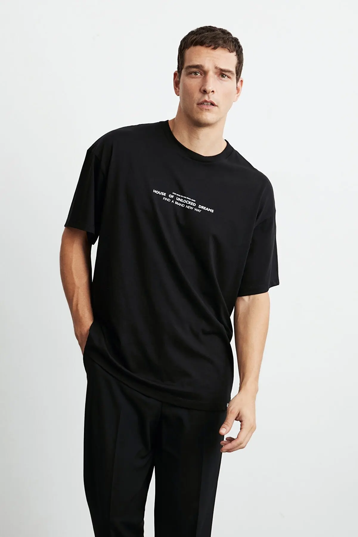 

Men's Black Printed Bicycle Collar Oversized t-shirt t-shirt t-shirts For Men Men Tee For Men Summer Fashion 52477828