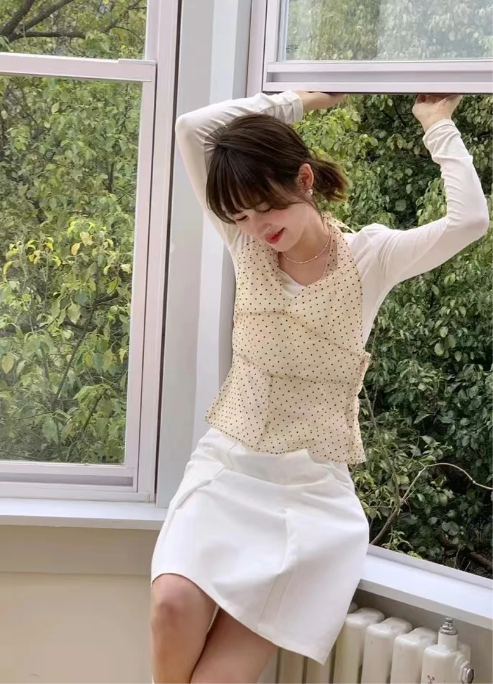 Корейский стиль Instagram кружевное волнистое платье на бретельках женское Сетчатое