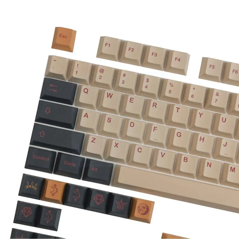 

Personality Retro Keycaps For GMK Ishtar PBT Dye Sublimation Key Caps Height For GH60 GK61 GK64 Mechanical Keyboard B6W8