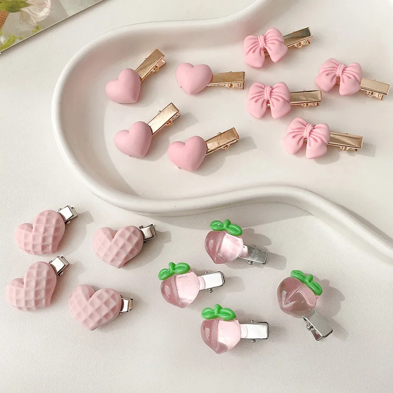 

4pcs/lot Mini Kids Girl Hair Clip Mini Sweet Fruit Floral Heart Korean Fashion Baby Girl Hair Pin Kawaii Mother Kids Headwear
